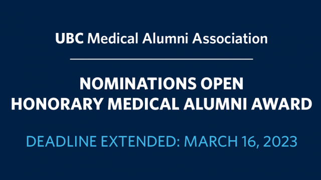 Honorary Medical Alumni Award: Call for nominations