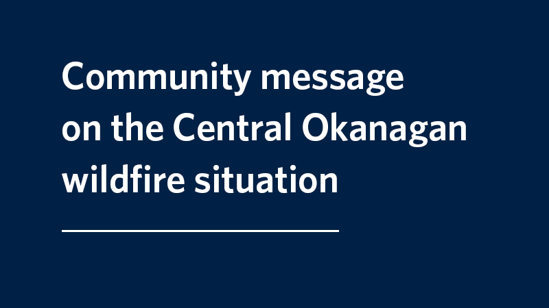 Update on the Central Okanagan wildfire situation