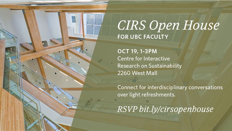Centre for Interactive Research on Sustainability faculty open house
